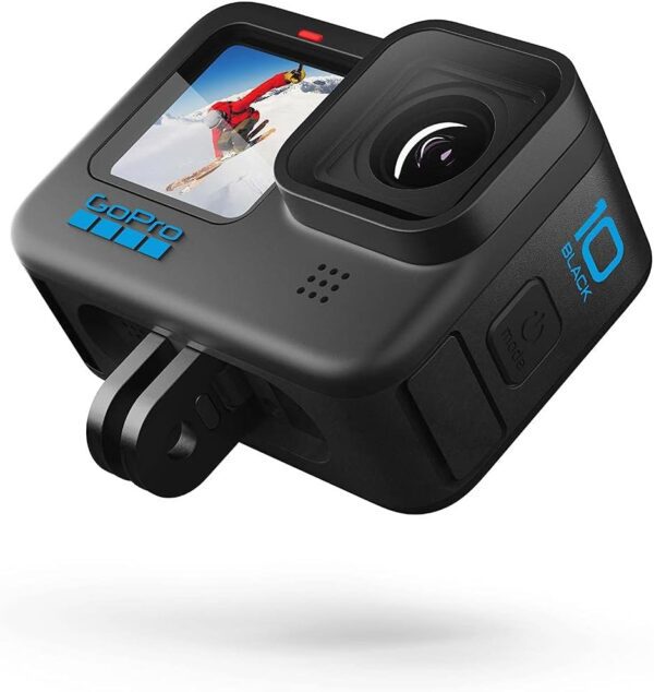 GoPro HERO10 Black - Waterproof Action Camera with Front LCD and Touch Rear Screens, 5.3K60 Ultra HD Video, 23MP Photos, 1080p Live Streaming, Webcam, Stabilization