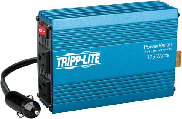 Tripp Lite 375W Car Power Inverter with 2 Outlets, Auto Inverter, Ultra Compact (PV375) Blue