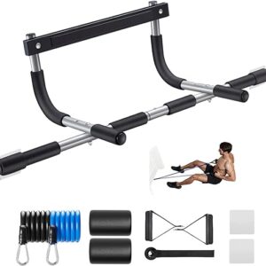 Ally Peaks Pull Up Bar for Doorway | Thickened Steel Max Limit 440 lbs Upper Body Fitness Workout Bar| Multi-Grip Strength for Doorway | Indoor Chin-Up Bar Fitness Trainer for...