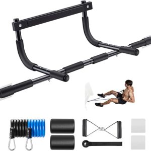 Ally Peaks Pull Up Bar for Doorway | Thickened Steel Max Limit 440 lbs Upper Body Fitness Workout Bar| Multi-Grip Strength for Doorway | Indoor Chin-Up Bar Fitness Trainer for...