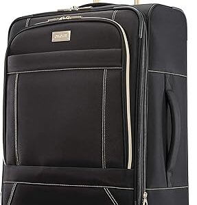 American Tourister Belle Voyage Softside Luggage with Spinner Wheels, Black, Checked-Medium 25-Inch