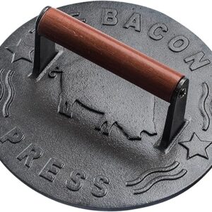 Bellemain Bacon Press 8.5-Inch Round | Heavy-duty Cast Iron Grill Press for Perfectly Seared Bacon, Steak & Sandwiches | Equalized Weight Distribution | Food-Grade Press with...