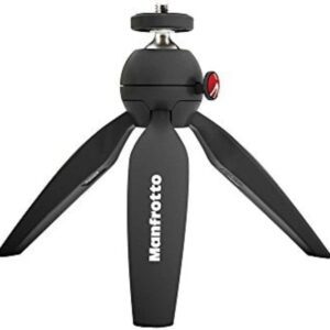 Manfrotto MTPIXIMII-B, PIXI Mini Tripod with Handgrip for Compact System Cameras, for DSLR, Mirrorless, Video, Made in Italy, Technopolymer and Aluminum, Black