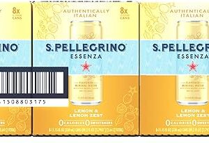 S.Pellegrino Essenza Lemon Lemon Zest Flavored Mineral Water, 11.15 fl oz. Cans (24 Count)