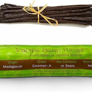 10 Organic Madagascar Vanilla Beans Whole Grade A Vanilla Pods for Vanilla Extract and Baking