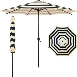 Abba Patio 9FT Lyon Outdoor Patio Umbrella Outdoor Table Umbrella with Push Button Tilt and Crank Market Umbrella 8 Sturdy Ribs UV Protection Waterproof for Garden Deck Backyard...