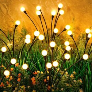 ASMAD Solar Garden Lights, 6 Pack 48 LEDs Solar Outdoor Lights, Christmas Decorations Lights, Solar Christmas Lights, Firefly Lights for Patio Pathway Outdoor Decor, Big Bulb...