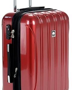 DELSEY Paris Helium Aero Hardside Expandable Luggage with Spinner Wheels, Brick Red, Carry-On 21 Inch