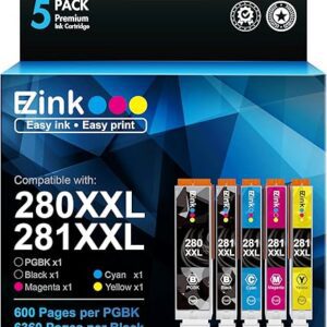 E-Z Ink (TM Compatible Ink Cartridge Replacement for Canon PGI-280XXL CLI-281XXL 280 XXL 281 XXL Compatible with TR8620a TR8620 TS702a TS9520 TS9521C TR8520 TS6220 TS6320 TS8220...