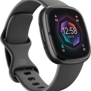 Fitbit Sense 2 Advanced Health and Fitness Smartwatch with Tools to Manage Stress and Sleep, ECG App, SpO2, 24/7 Heart Rate and GPS, Shadow Grey/Graphite, One Size (S & L Bands...