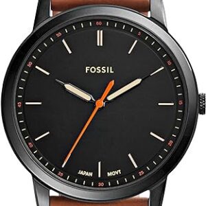 Fossil Minimalist Men's Watch with Leather or Stainless Steel Band, Chronograph or Analog Watch Display with Slim Case Design