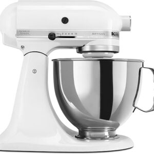 KitchenAid Artisan Series 5 Quart Tilt Head Stand Mixer with Pouring Shield KSM150PS, White