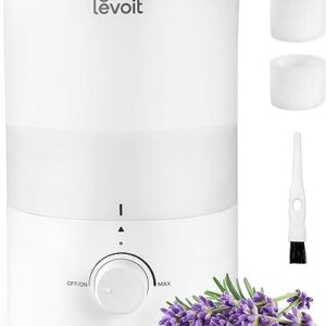 LEVOIT Humidifiers for Bedroom, Quiet (3L Water Tank) Cool Mist Top Fill Essential Oil Diffuser with 25Watt for Home Large Room, 360° Nozzle, Rapid Ultrasonic Humidification for...