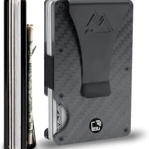 Mountain Voyage Minimalist Wallet for Men - Slim RFID Wallet I Scratch Resistant, Matte Carbon Fiber Credit Card Holder & Money Clip, Easily Removable Money & Cards, Mens Wallets