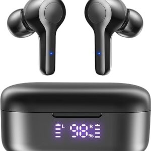 MOZOTER Bluetooth 5.3 Wireless Earbuds,Deep Bass Loud Sound Clear Call Noise Cancelling with 4 Microphones in-Ear Headphones with Wireless Charging Case Compatible for iPhone...