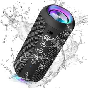 Ortizan Portable Bluetooth Speakers, IPX7 Waterproof Wireless Speaker with 24W Loud Stereo Sound, Deep Bass, Bluetooth 5.3, RGB Lights, Dual Pairing, 30H Playtime for Home,...