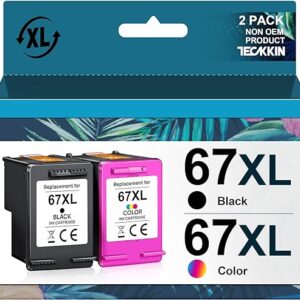 Remanufactured Ink Cartridge Replacement for HP Ink 67 67XL Works for HP DeskJet 2700 2700e 2755e 2755 4155e 4155 Envy 6055e 6455e 6400 6055 Envy Pro 6452 6458 6475 Printer (1...