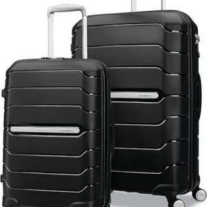 Samsonite Freeform Hardside Expandable Luggage with Spinners, Black, 2PC SET (Carry-on/Large)