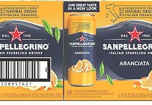 Sanpellegrino Italian Sparkling Drink Aranciata, Sparkling Orange Beverage, 6 Count(Pack of 4)