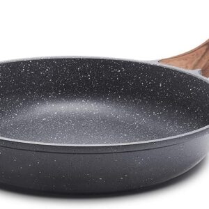 SENSARTE Nonstick Frying Pan Skillet, Swiss Granite Coating Omelette Pan, Healthy Stone Cookware Chef's Pan, PFOA Free (8/9.5/10/11/12.5 Inch) (9.5 Inch)