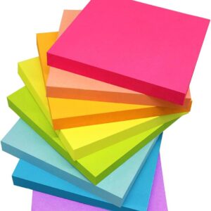 Sticky Notes 3x3 Inches,Bright Colors Self-Stick Pads, Easy to Post for Home, Office, Notebook, 82 Sheets/pad