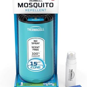 Thermacell Patio Shield Mosquito Repeller, Blue; Highly Effective Mosquito Repellent for Patio; No Candles or Flames, DEET-Free, Scent-Free, Bug Spray Alternative; Includes...