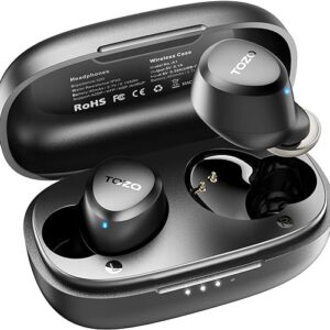 TOZO A1 Mini Wireless Earbuds Bluetooth 5.3 in Ear Light-Weight Headphones Built-in Microphone, IPX5 Waterproof, Immersive Premium Sound Long Distance Connection Headset with...