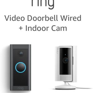 All-new Ring Indoor Cam, White with Ring Video Doorbell Wired