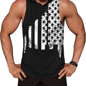 COOFANDY Men's Workout Hooded Tank Tops Bodybuilding Muscle Cut Off T Shirt Sleeveless Gym Hoodies