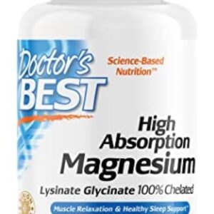 Doctor's Best High Absorption Magnesium Glycinate Lysinate, 100% Chelated, Non-GMO, Vegan, Gluten & Soy Free, 100 mg, 240 Count