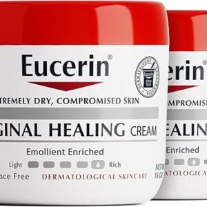 Eucerin Original Healing Cream, Unscented Body Cream for Extremely Dry, Sensitive and Compromised Skin, Emollient Enriched Body Moisturizer, 16 Oz Jar, Pack of 2