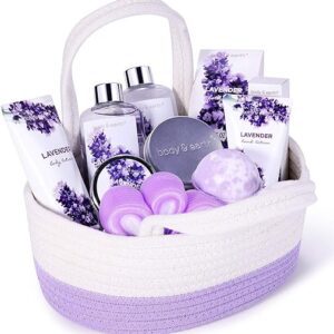 Gift Baskets for Women - Regalos Para Mujer, Body & Earth Gift Sets with Bubble Bath, Shower Gel, Body Lotion, Lavender Spa Gifts for Women, Spa Kit Mom Gifts, Mothers Day Gifts...