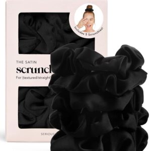 Kitsch Satin Hair Scrunchies for Women - Softer Than Silk Scrunchies for Hair | Satin Scrunchies for Girls | Satin Hair Ties for Women | Silk Hair Ties No Damage | Silk Ponytail...