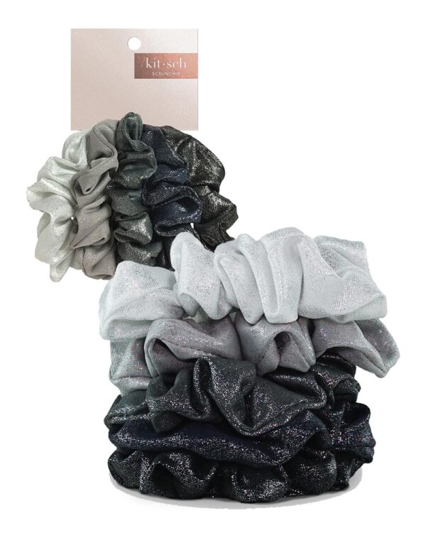 Kitsch Scrunchies for Women's Hair - Metallic Hair Scrunchies | Large Hair Ties for Women | Hair Tie Scrunchies for Girls | Cute Scrunchie | Hair Bands & Ponytail Holders, 5pc...