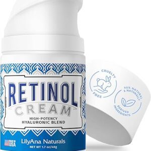 LilyAna Naturals Retinol Cream - Made in USA, Anti Aging Moisturizer for Face and Neck,Wrinkle, Retinol Complex - 1.7oz