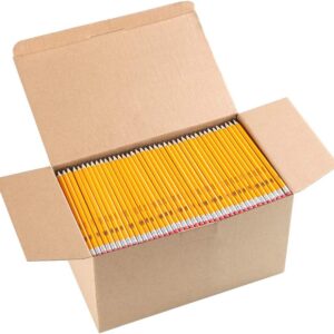 Madisi Wood-Cased #2 HB Pencils, Yellow, Pre-sharpened, Bulk Pack, 1000 pencils