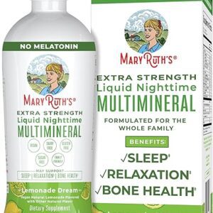 MaryRuth Organics Extra Strength Nighttime Liquid Multimineral Sleep Supplement | Sugar Free | Calm Magnesium Citrate Sleep | NO Melatonin | Zinc | Available in 4 Flavors |...