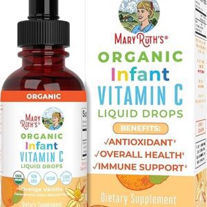 MaryRuth Organics Infant Vitamin C Drops, USDA Organic, Vitamin C Supplement for Infants, Ages 0-12 Months, Vitamin for Immune Support & Overall Health, Vegan, Non-GMO, Gluten...