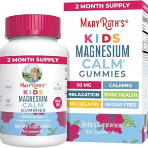 MaryRuth Organics Kids Magnesium Citrate Gummies by MaryRuth's | 2 Month Supply | Sugar-Free | Calm Magnesium Gummies for Kids 2+ | Bone Health | Calcium Absorption | Vegan | 60...