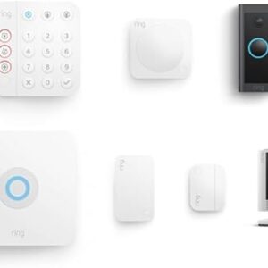 Ring Video Doorbell Wired with All-new Ring Indoor Cam (White) and Ring Alarm 5-Piece (White)