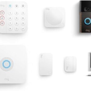 Ring Video Doorbell with All-new Ring Indoor Cam (White) and Ring Alarm 5-Piece (White)