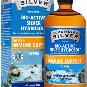 Sovereign Silver Bio-Active Silver Hydrosol for Immune Support* - 32 Fl Oz - The Ultimate Refinement of Colloidal Silver - Safe*, Pure and Effective* - Premium Silver Supplement...