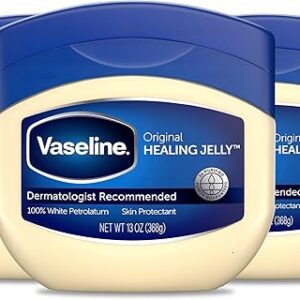 Vaseline Petroleum Jelly Original Provides Dry Skin Relief And Protects Minor Cuts Dermatologist Recommended And Locks In Moisture, 13 Ounce (Pack of 3)