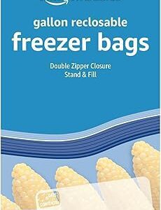 Amazon Basics Freezer Gallon Bags, Stand & Fill Base, 90 Count