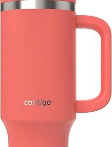 Contigo Streeterville 40oz Tumbler, Stainless Steel Vacuum Insulated, Leak-Proof, Cold for 29 Hours, Coral