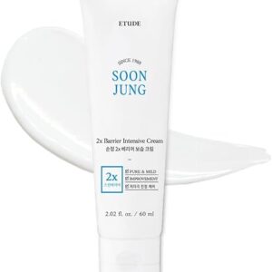 ETUDE House SoonJung 2x Barrier Intensive Cream 60ml (21AD) | Hypoallergenic Shea Butter Hydrating Facial Cream for Sensitive Skin, Water-oil Balance & Panthenol for Damaged...