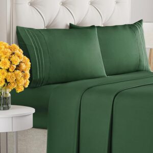 Full Size 4 Piece Sheet Set - Comfy Breathable & Cooling Sheets - Hotel Luxury Bed Sheets for Women & Men - Deep Pockets, Easy-Fit, Soft & Wrinkle Free Sheets - Emerald Green...