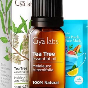 Gya Labs Australian Tea Tree Oil for Skin, Hair, Face & Toenails - 100% Natural Melaleuca Oil Tea Tree Essential Oil for Piercings, Scalp, Hair & Candle Making - 100% Pure Oils...