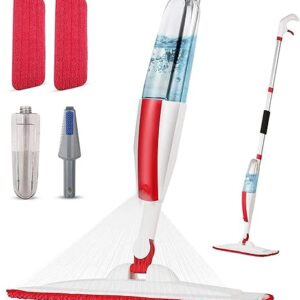 Mops for Floor Cleaning Wet Spray Mop with 14 oz Refillable Bottle and 2 Washable Microfiber Pads Home or Commercial Use Dry Wet Flat Mop for Hardwood Laminate Wood Ceramic