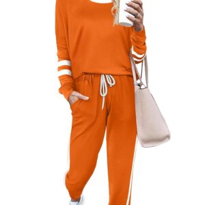 Aloodor Sweatsuit for Women 2 Piece Outfits for Womens Crewneck Sweatshirts Pullover